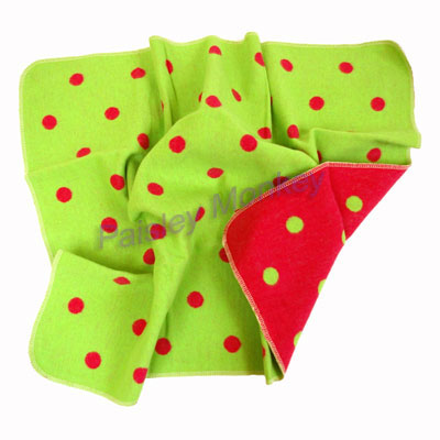 Juwel Green and Pink Polka Dot baby blanket by David Fussenegger 1