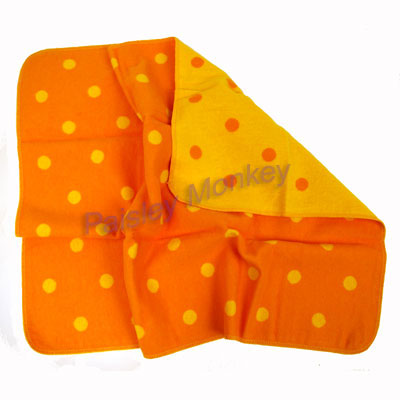 Juwel yellow and orange polka dot baby blanket by David Fussenegger 1