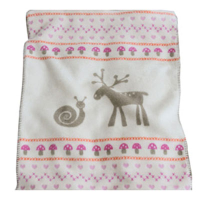 Niki pink deer and snail baby blanket by David Fussenegger 1