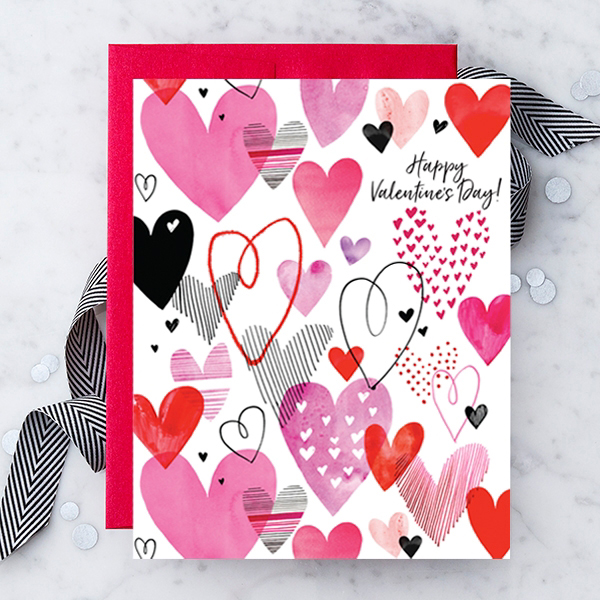 Happy Valentine's Day Hearts Card 1