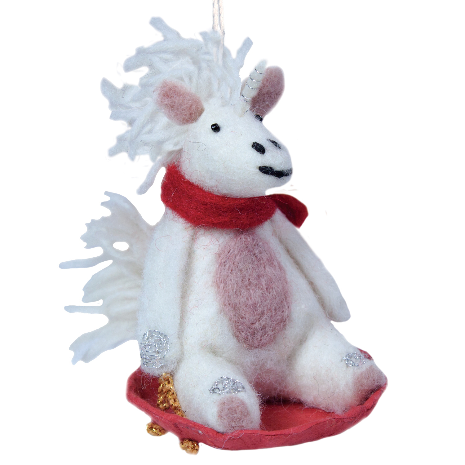 Unicorn sled ornament 1