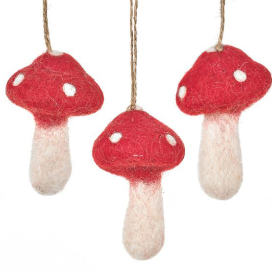 Handmade Red felted Toadstools (Set of 3) 1