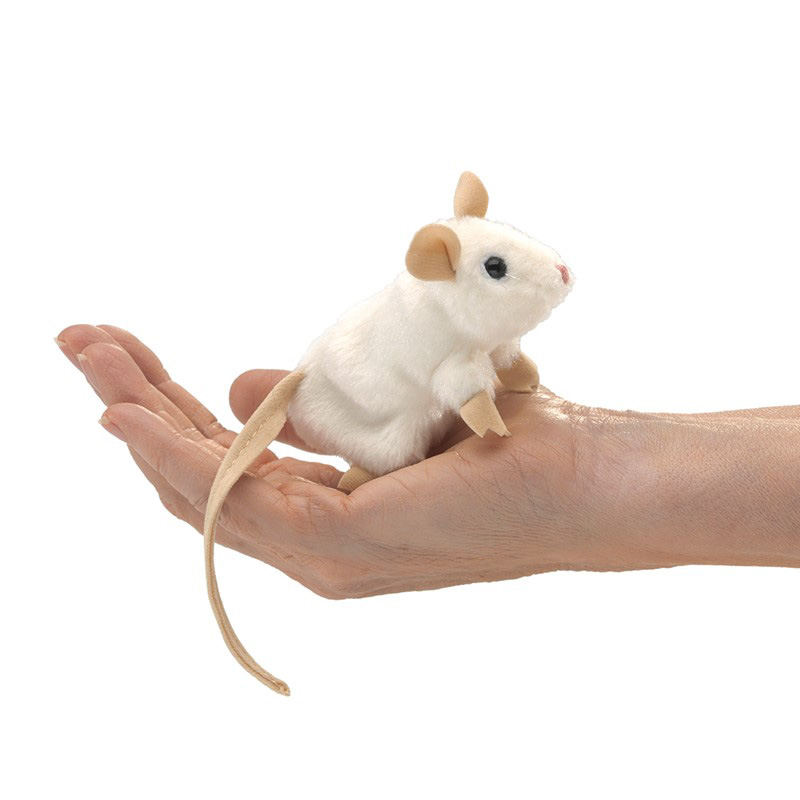 Mini White Mouse Puppet 1