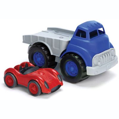 Flatbed Truck and Race Car Set by Green Toys 1