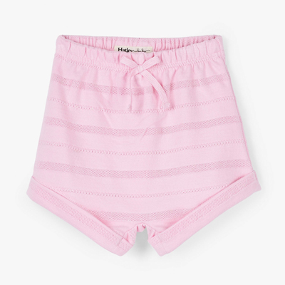 pink stripes baby terry shorts 1