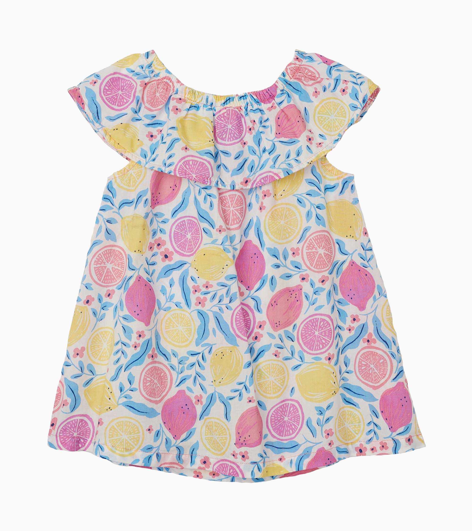 Citrus ruffle a-line dress with diaper cover- 3-6 months 1