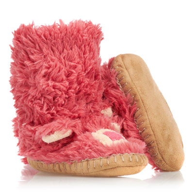 Hatley Pink Bear slippers Size 11-13 1