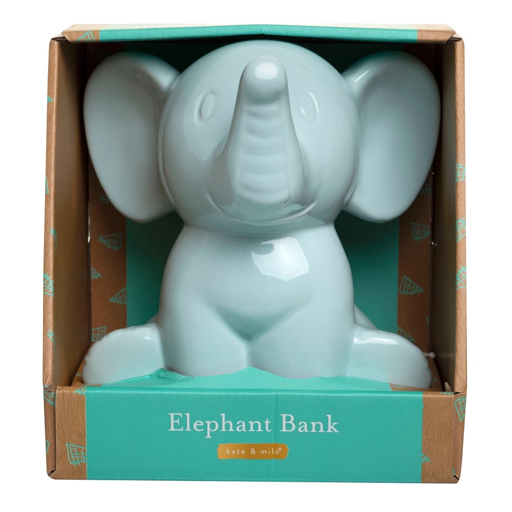 Blue Ceramic Elephant Bank (IN-STORE OR CURBSIDE ONLY) 2