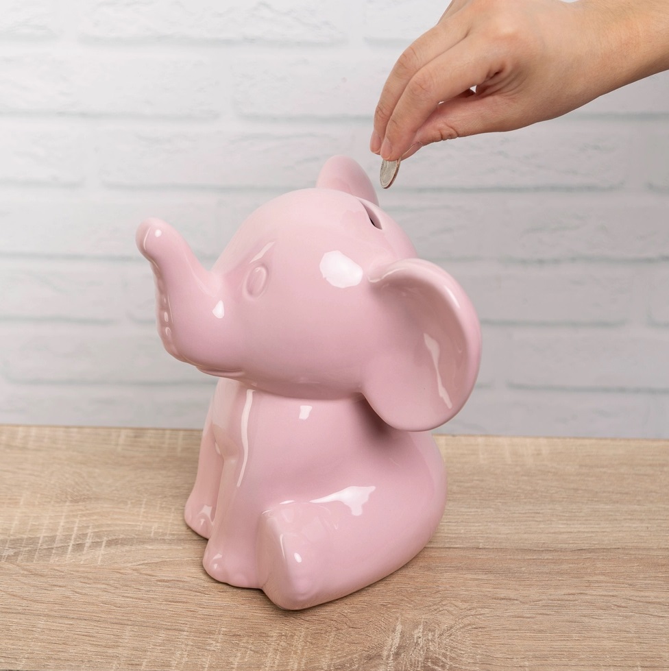 Pink Ceramic Elephant Bank (IN-STORE OR CURBSIDE ONLY) 3