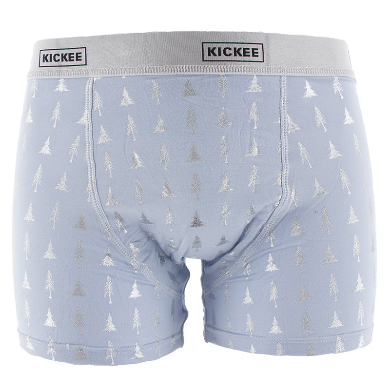 Frost Silver Trees bamboo mens boxer brief - Paisley Monkey