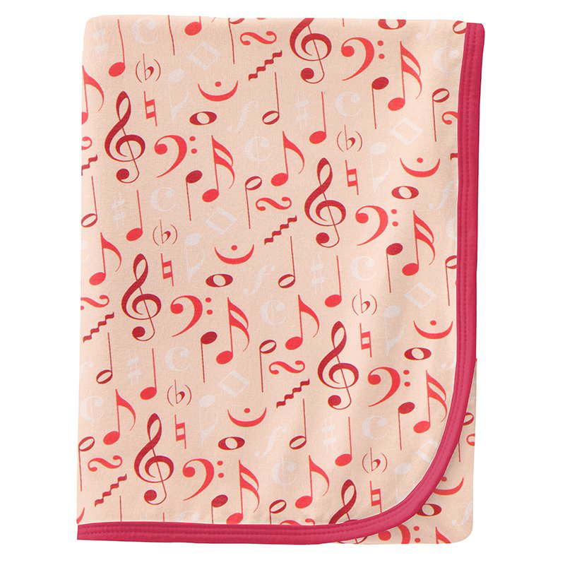 Peach Blossom Music Class swaddle blanket by kickee pants