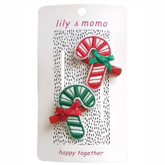 Candy Canes hair clips 1