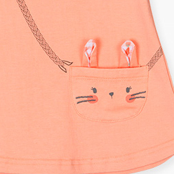 Orange faux bunny purse dress 2