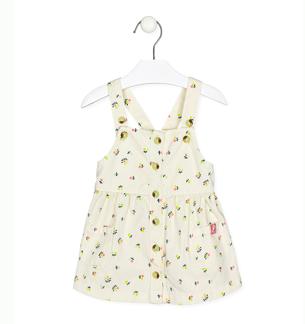 Floral twill pinafore dress 1