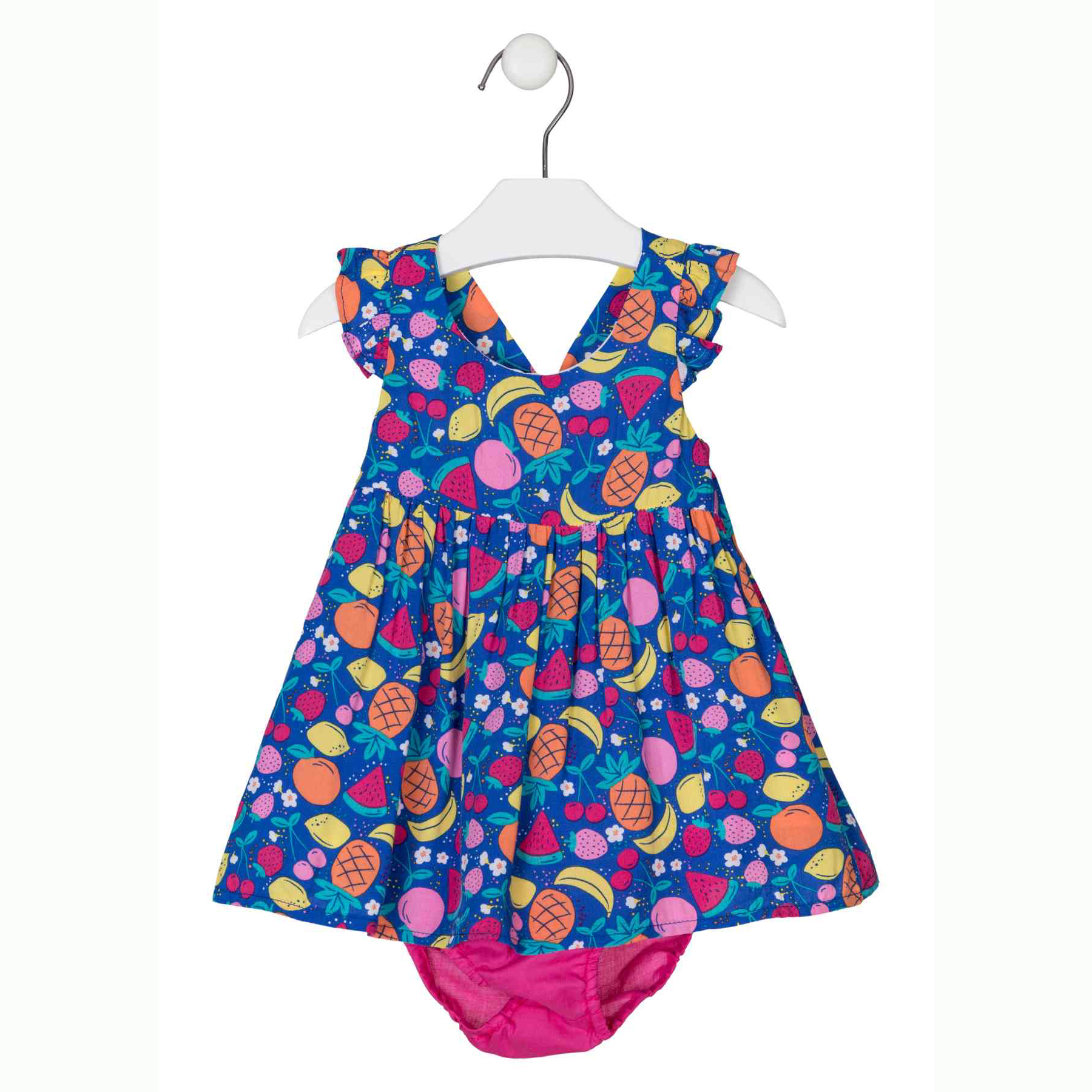 Blue Fruit Dress with bloomers 1