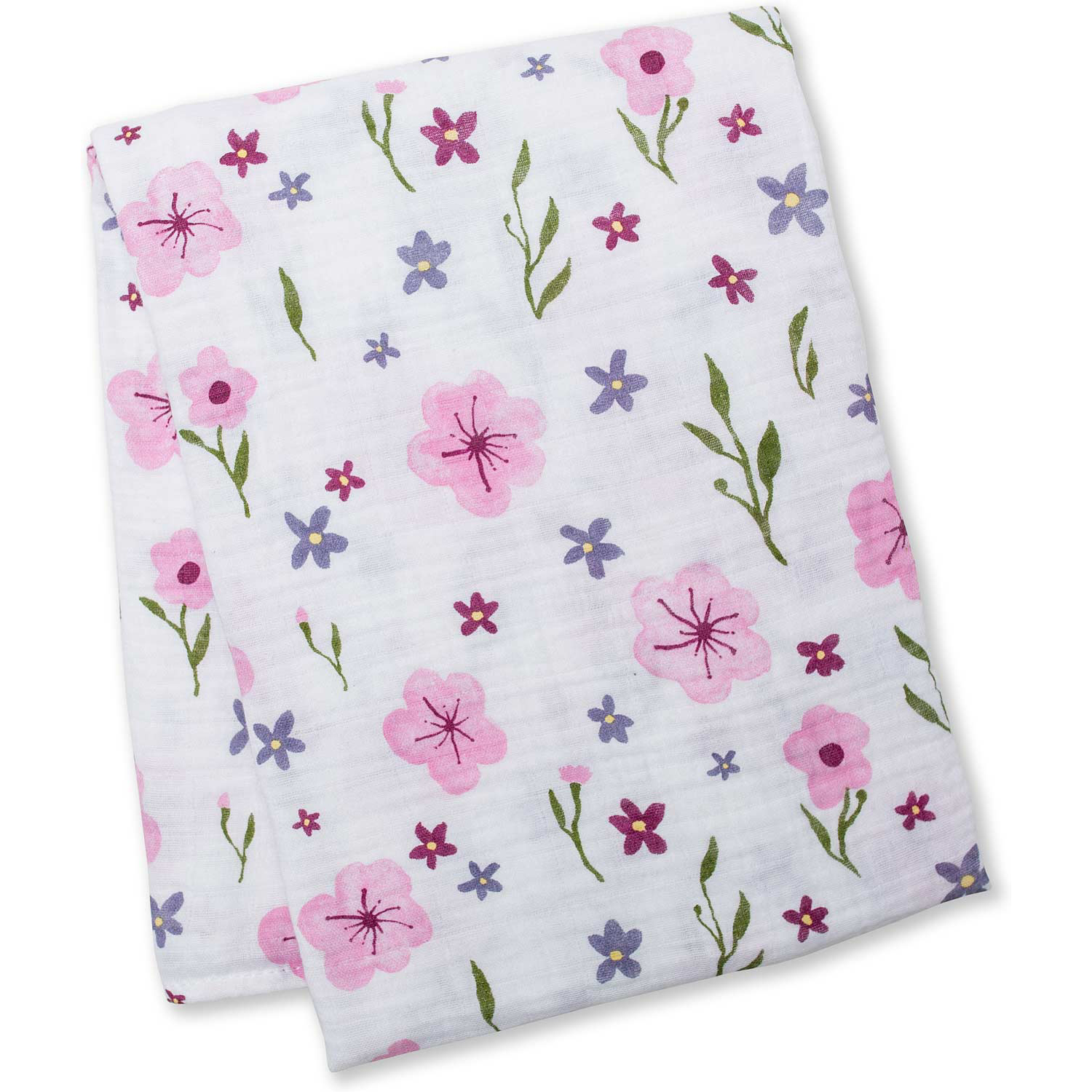 Lovely Floral muslin swaddling blanket 1