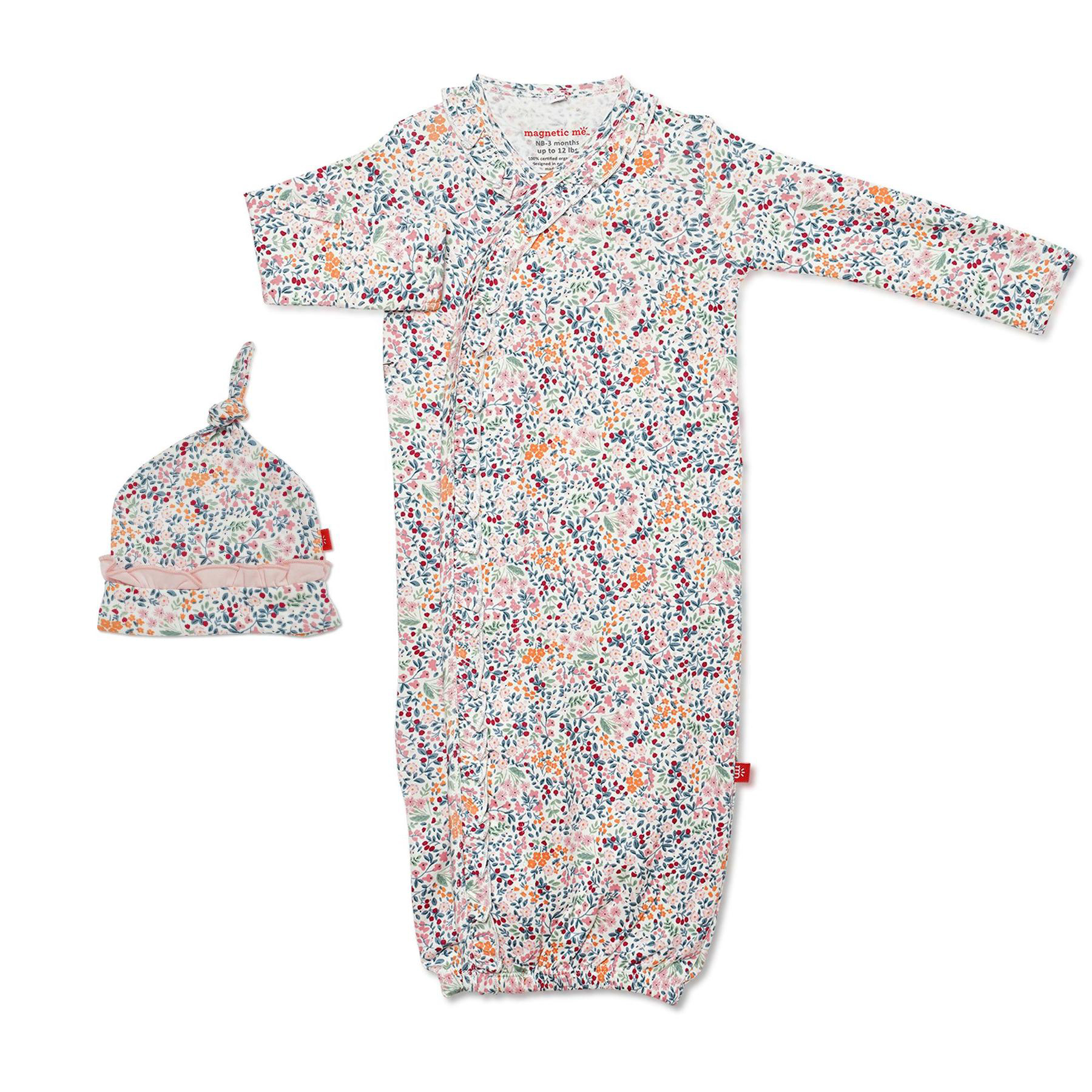 Sheffield organic cotton magnetic gown & hat 1