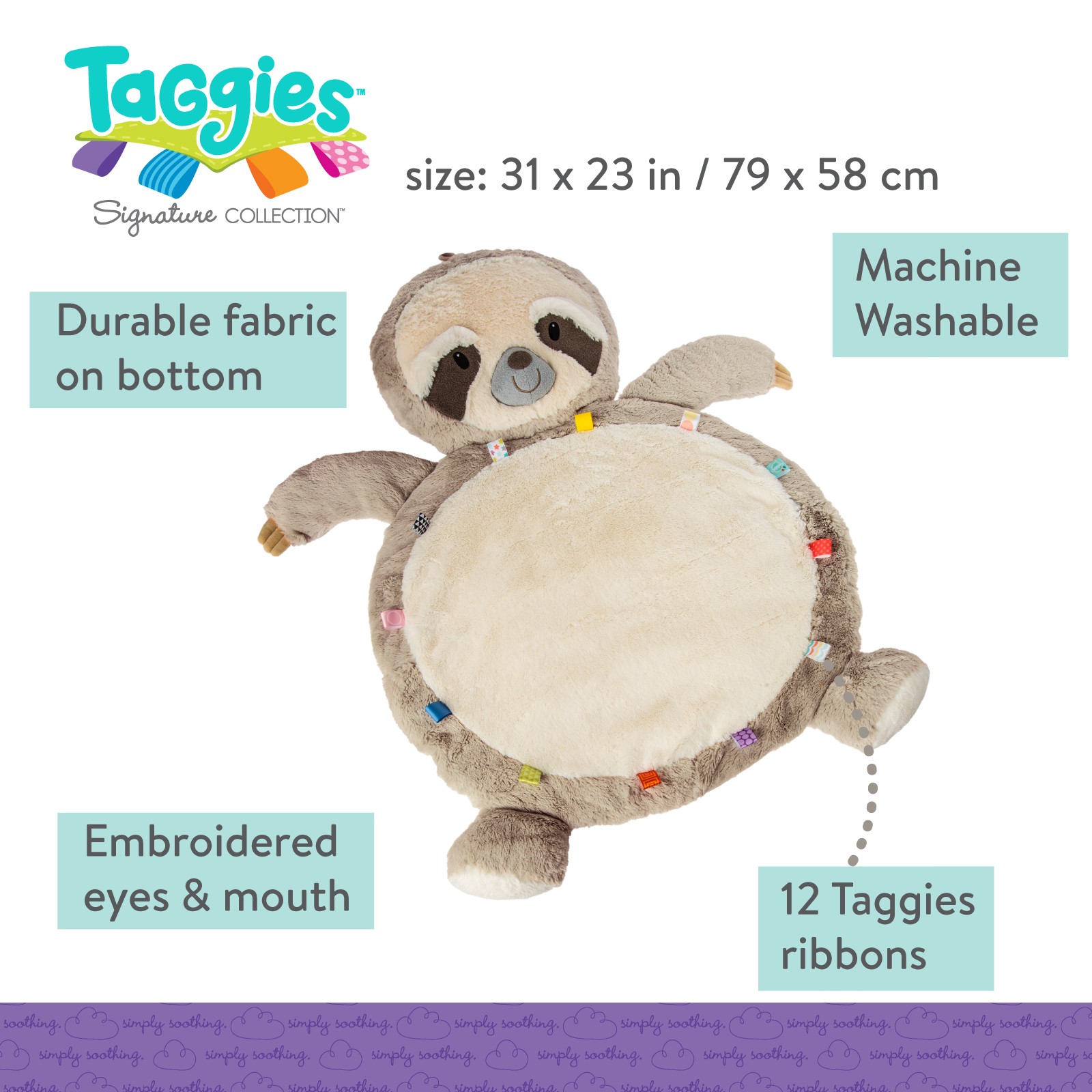 Taggies Molasses Sloth Baby Mat 2