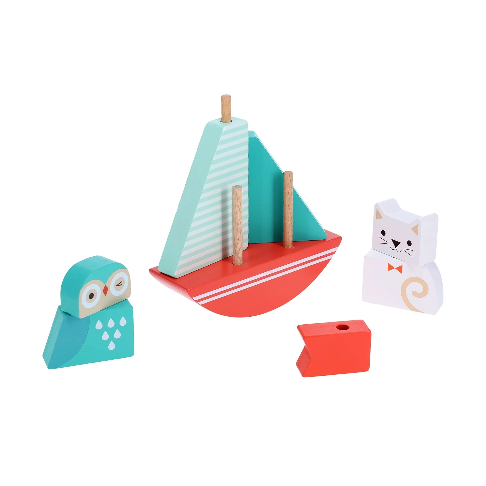 Owl & the Pussy-Cat Wooden Stacking Toy 3