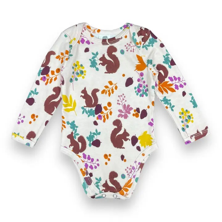 Autumn Squirrel Organic LS Bodysuit 1