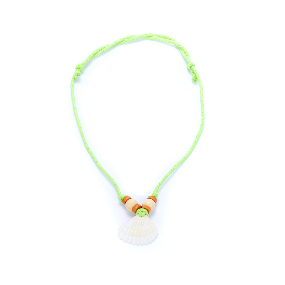 Green seashell necklace 1