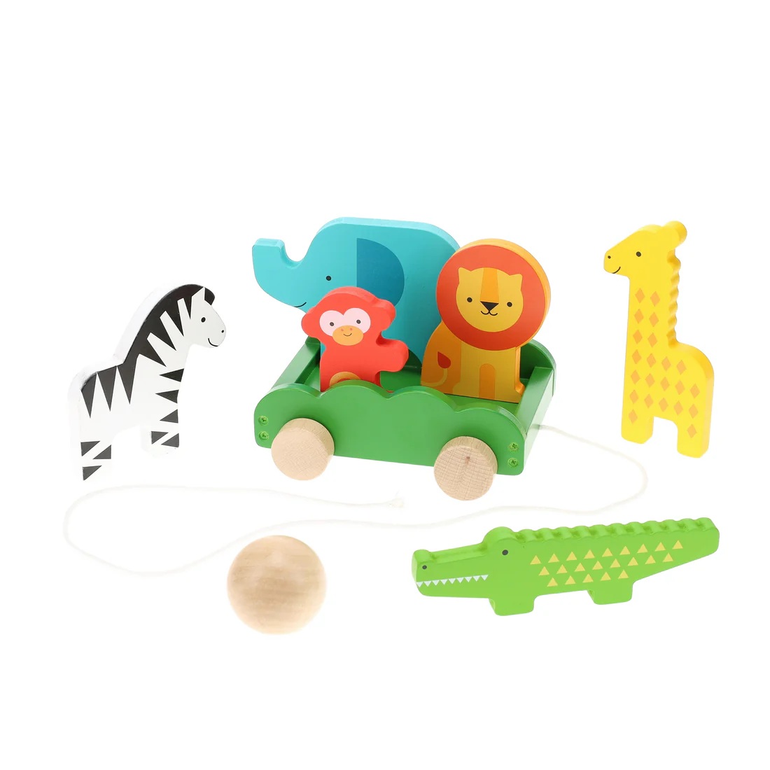 Safari Animals Wooden Bowling Set 2