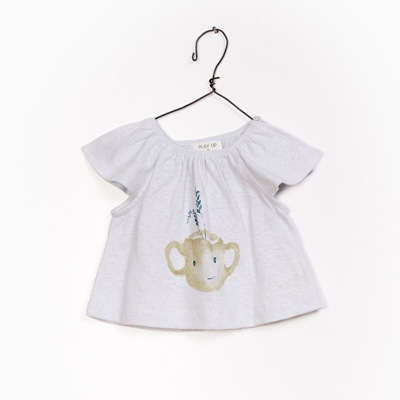 Teapot organic cotton and linen baby shirt 1