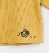 Embroidered organic baby sweater  - mustard 2