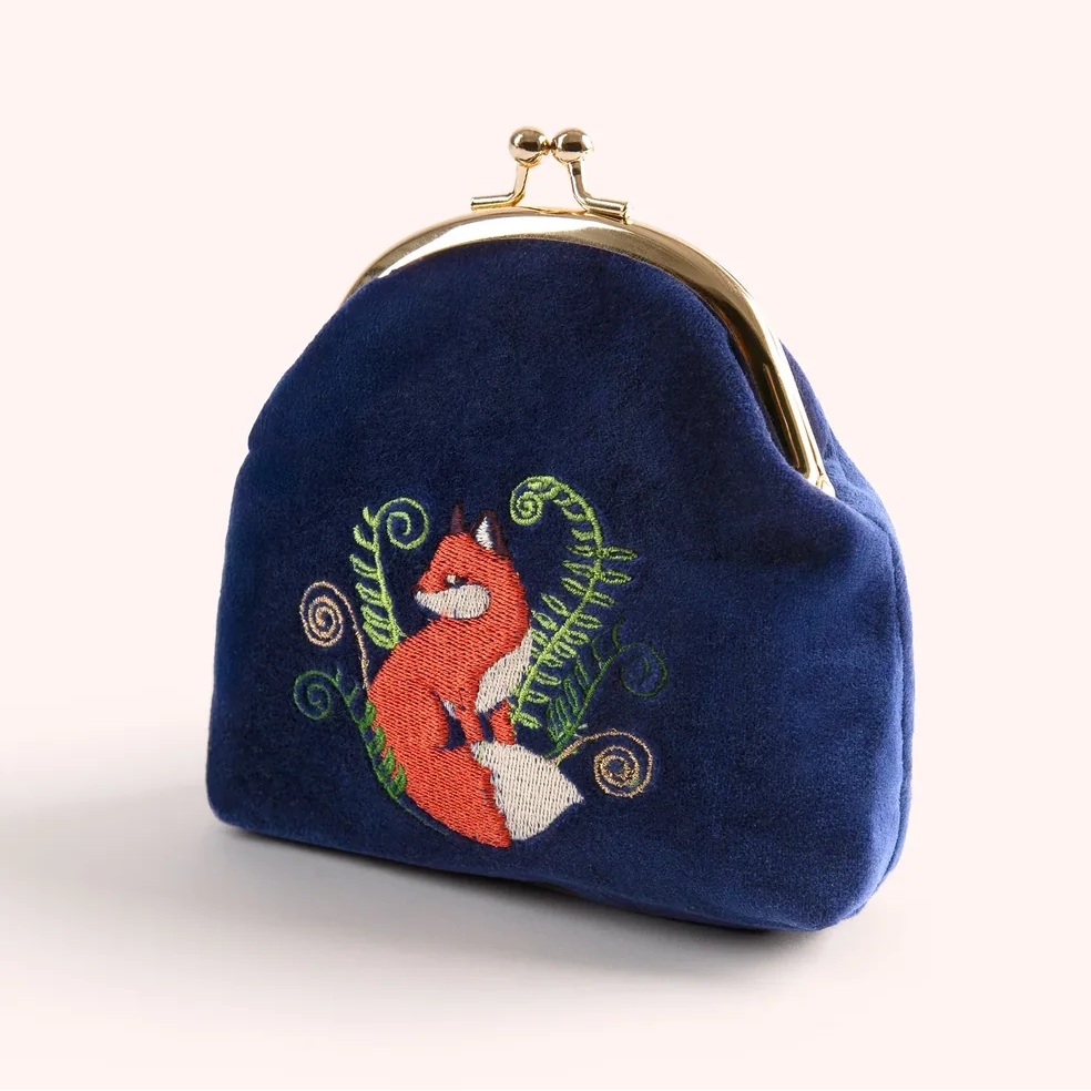 Elegant Fox  Velvet Coin Purse 1