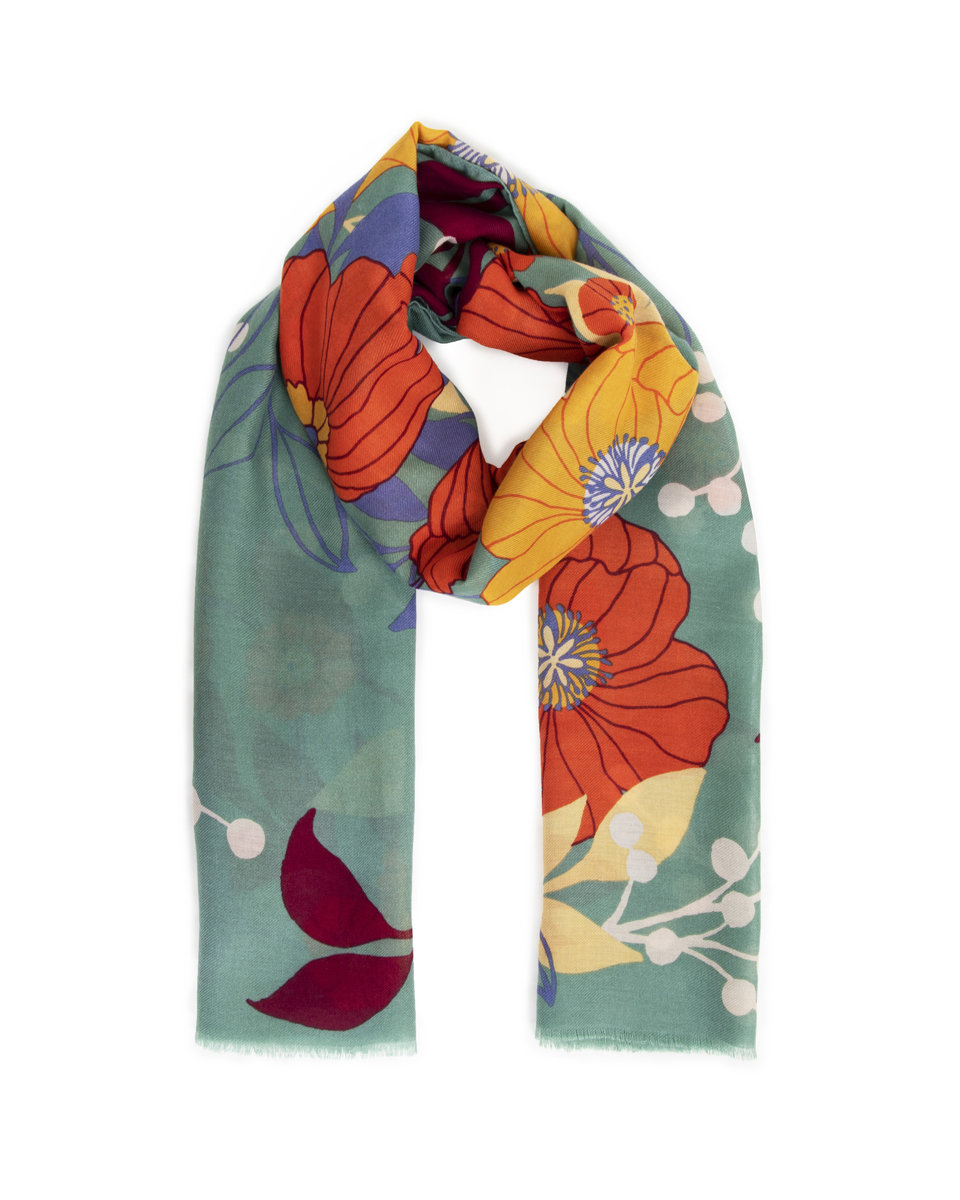 Autumn floral print scarf 1