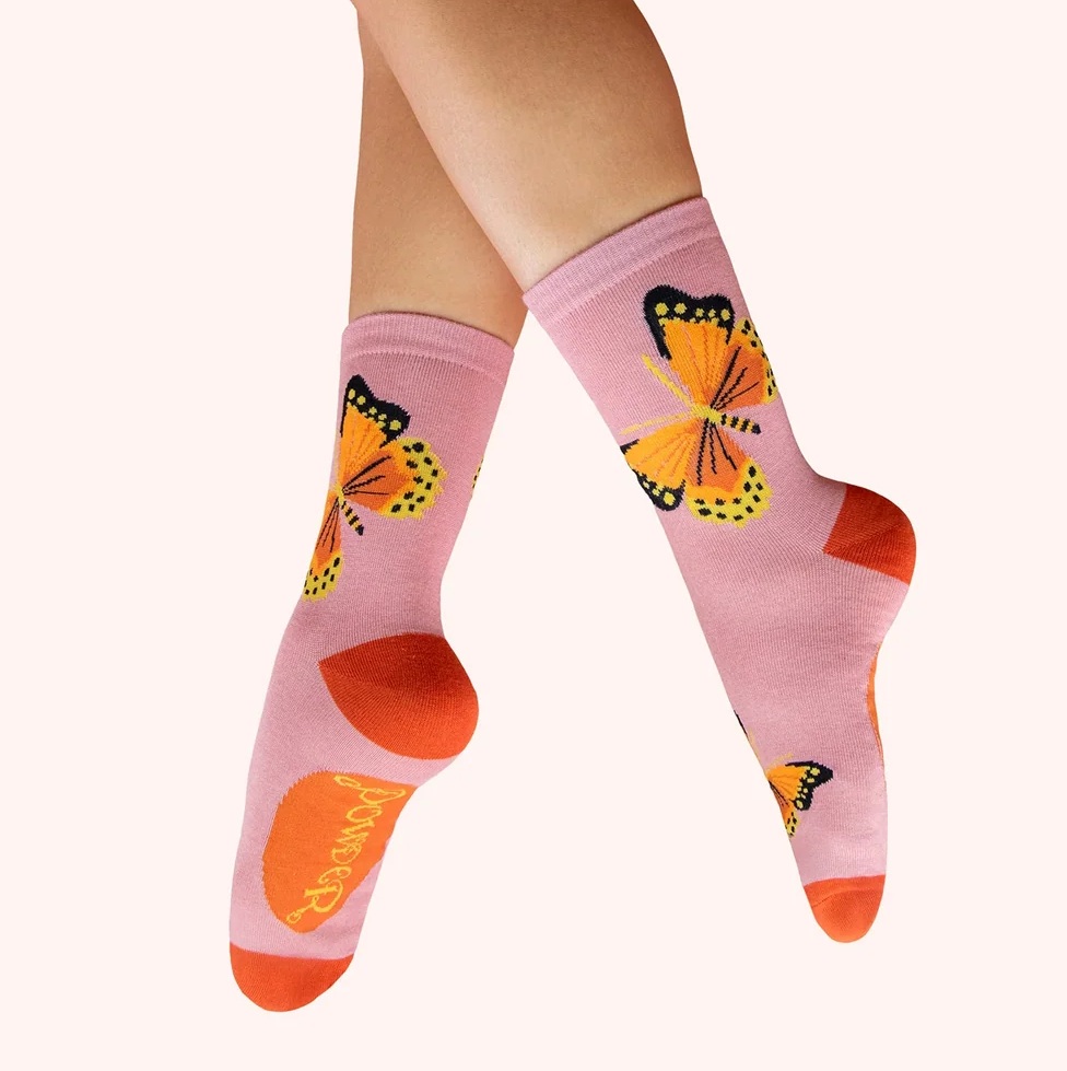 Ladies Beautiful Butterflies Bamboo Socks 1