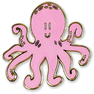 Octopus enamel pin 1