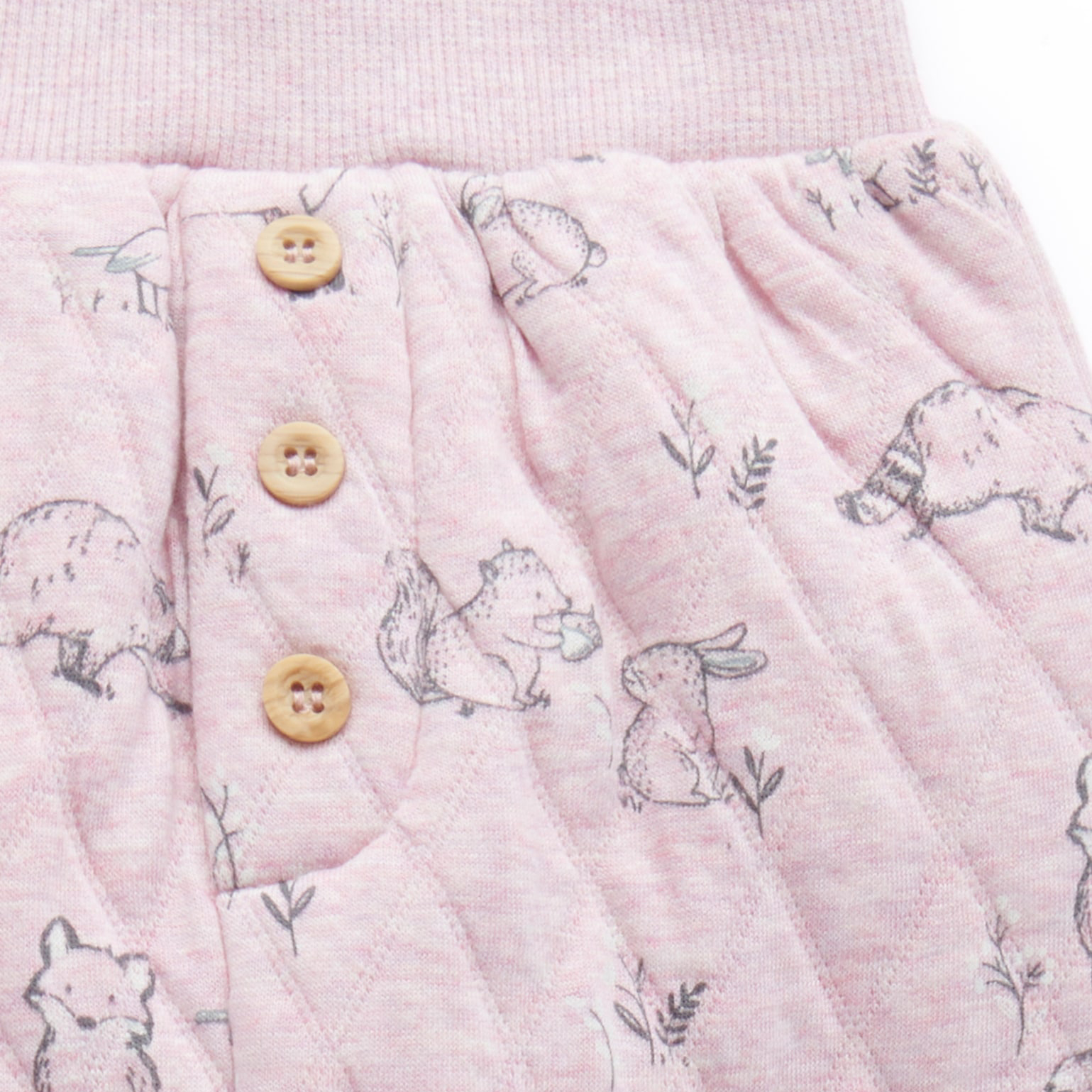 Forest gathering quilted baby pants 3