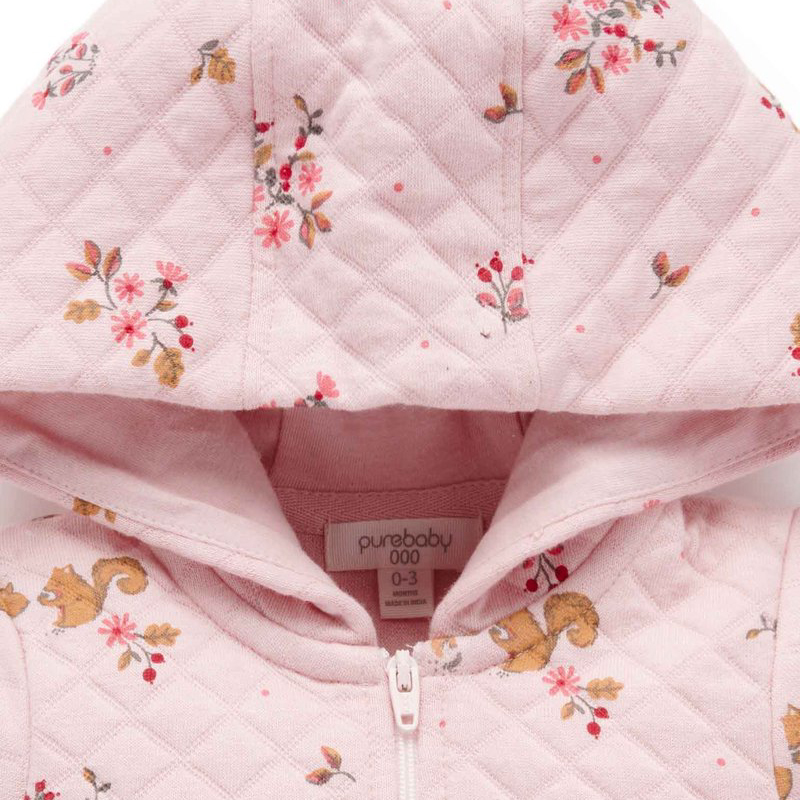 Acorn and squirrels quilted hooded suit - 6-12 months 2