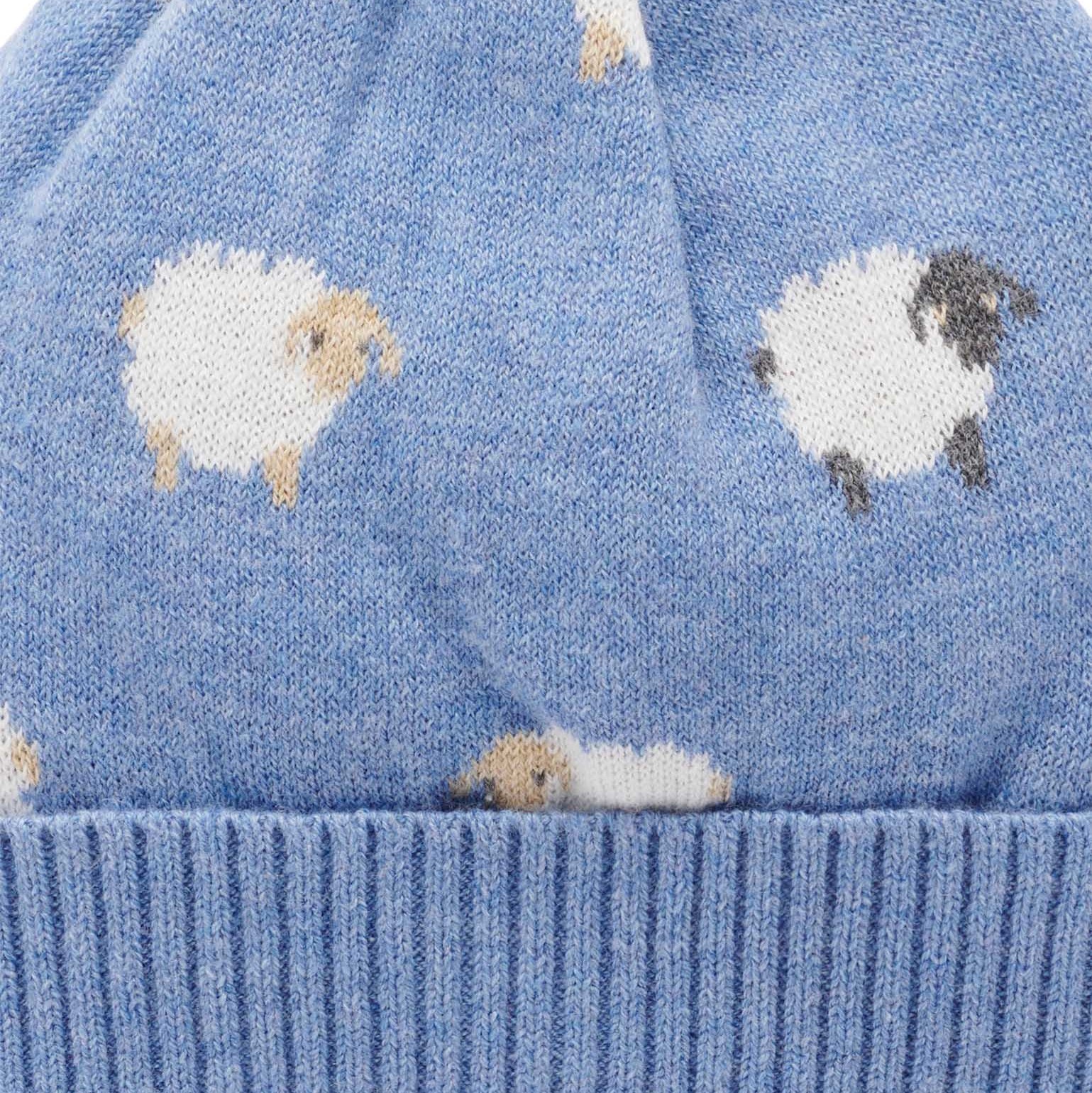 On the Farm Sheep Beanie in Blue by Pure Baby 2