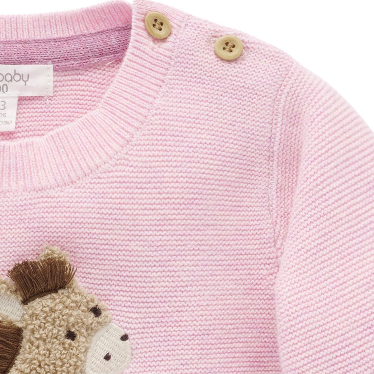 On the Farm Sweater in Pink by Pure Baby 3