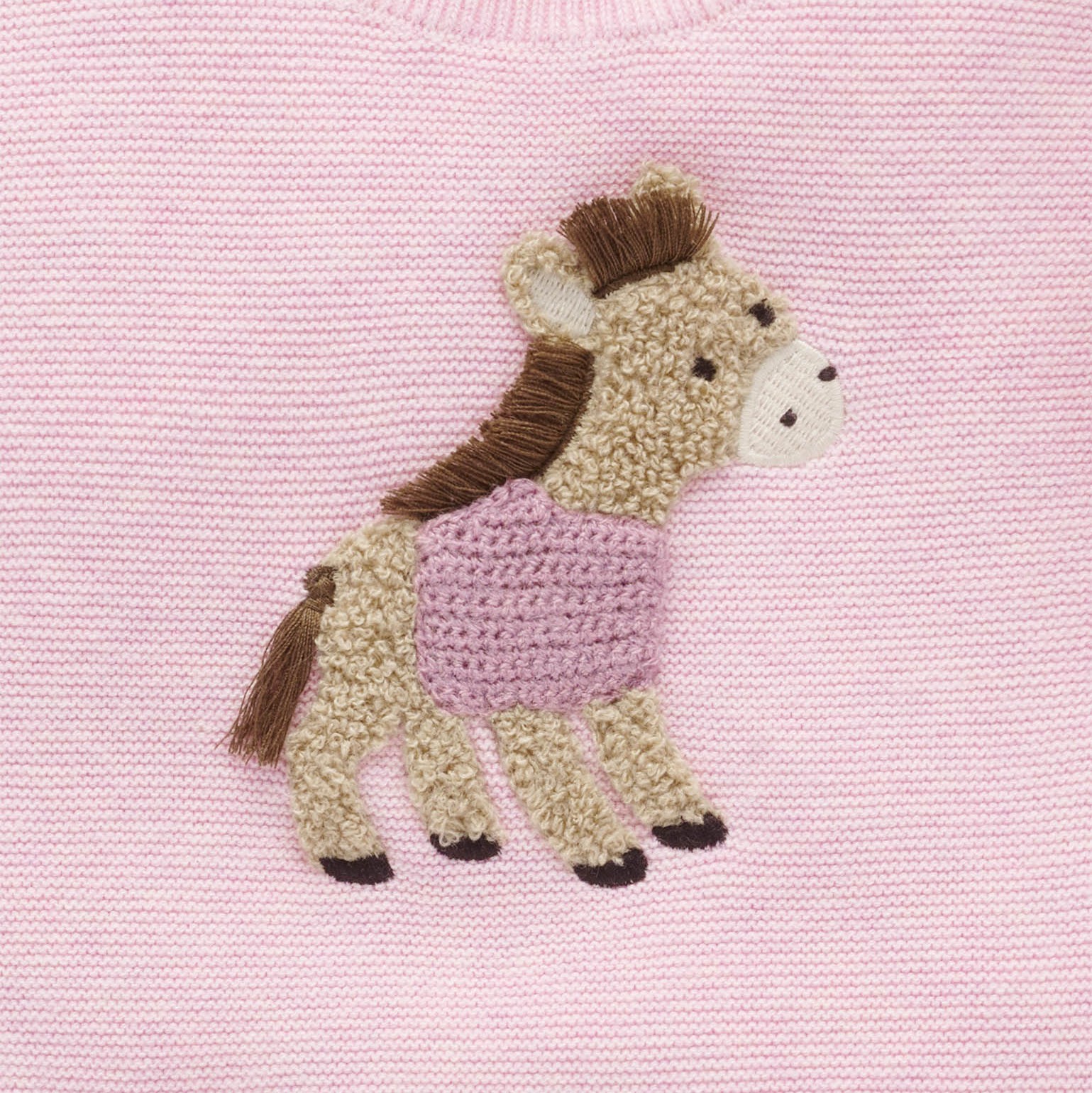 On the Farm Sweater in Pink by Pure Baby 4