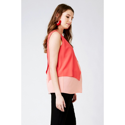 Crossover Nursing Blouse in peach/coral 2