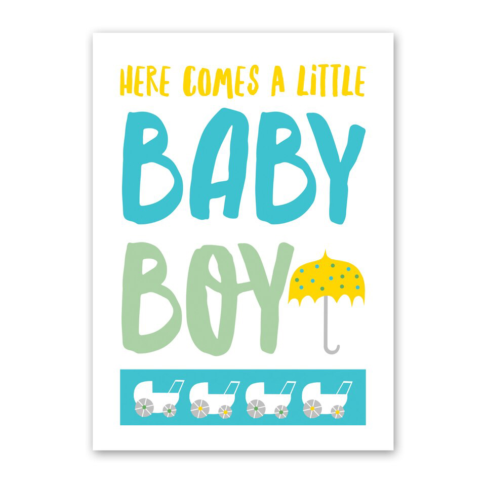Here comes a little baby boy card 1