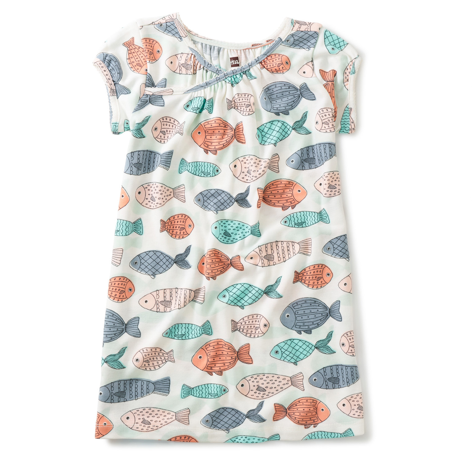 Tropical fish short sleeve nightgown 1