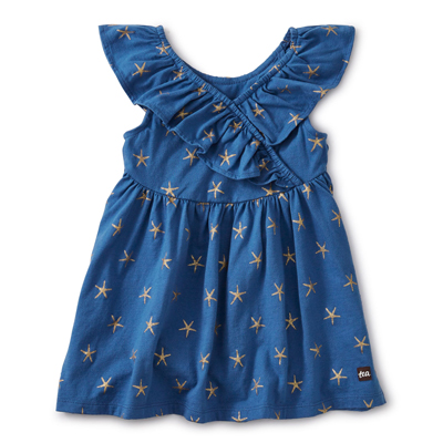 Sparkle stars ruffle Neck Dress 2