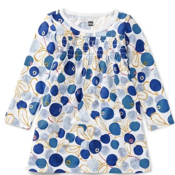 Swedish Blueberries Smocked Baby Dress 1