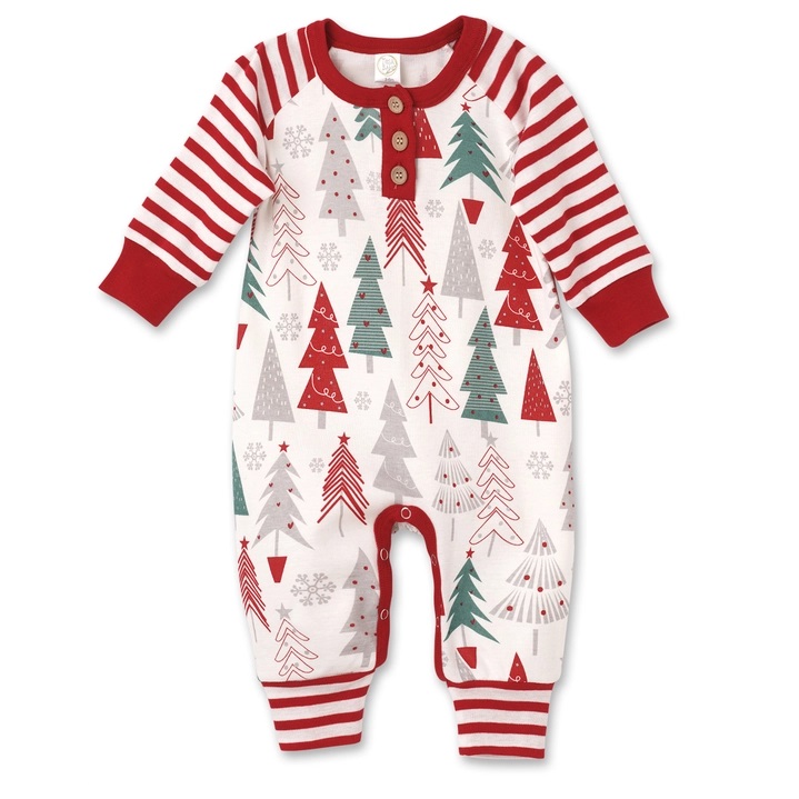 Baby Boy's Christmas Trees Cotton Romper 1