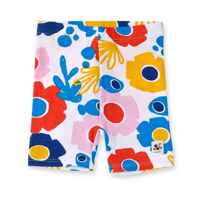 Blue, Yellow and Red Floral Bike Shorts