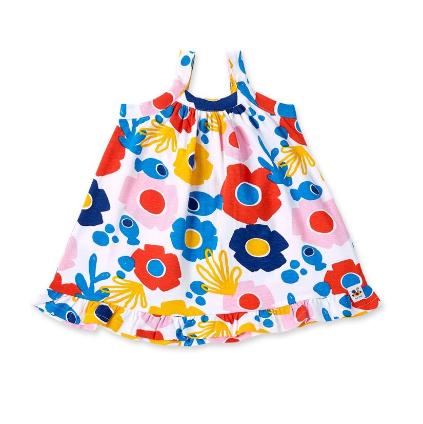 Blue, Yellow and Red Floral Dress 1