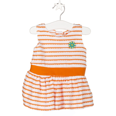 Orange and white striped dress - 9 months 1