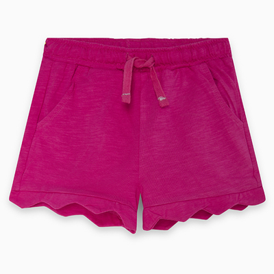 Hot pink scallop shorts 1