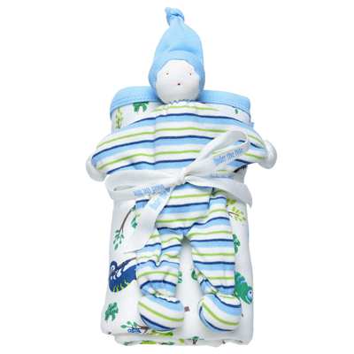 Chameleon organic cotton stroller blanket and sleep buddy gift set 1