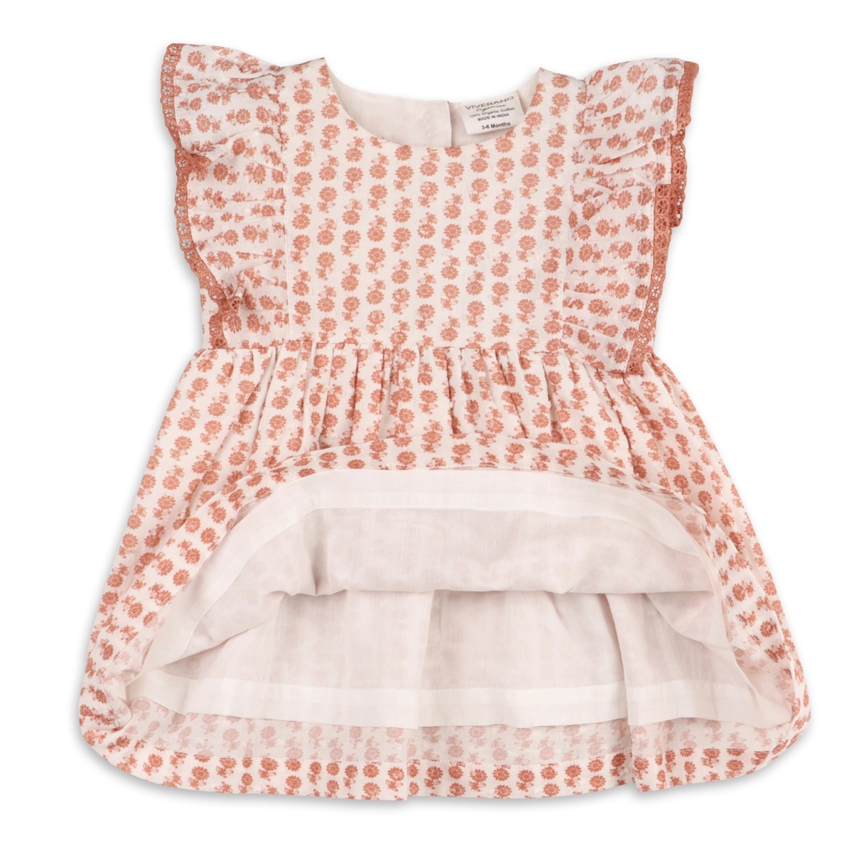 Heather Dobby Organic Cotton Floral Baby Dress and Bloomer 2