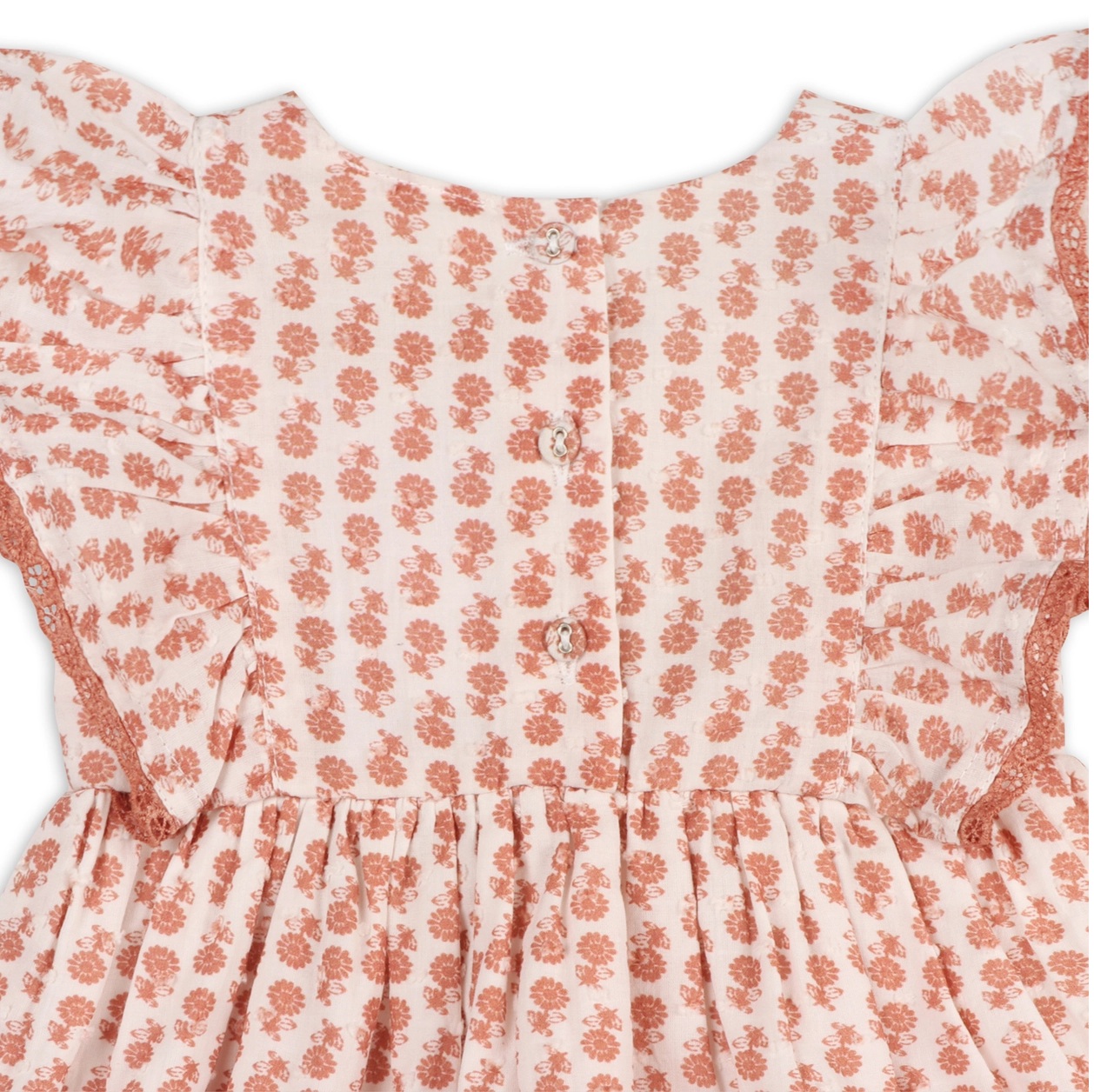 Heather Dobby Organic Cotton Floral Baby Dress and Bloomer 3